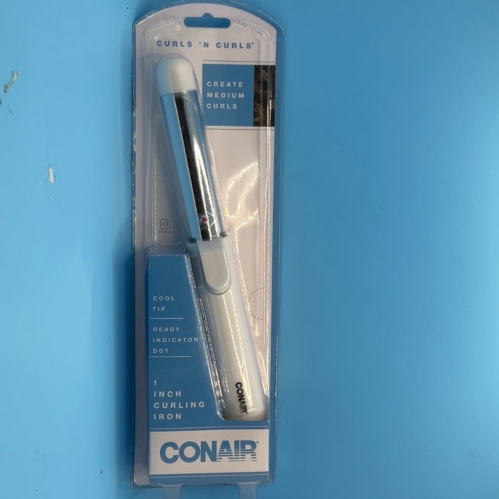 Conair Hot Curling Iron 1” Barrel Beauty Hair Styling Tool CD12JN White New